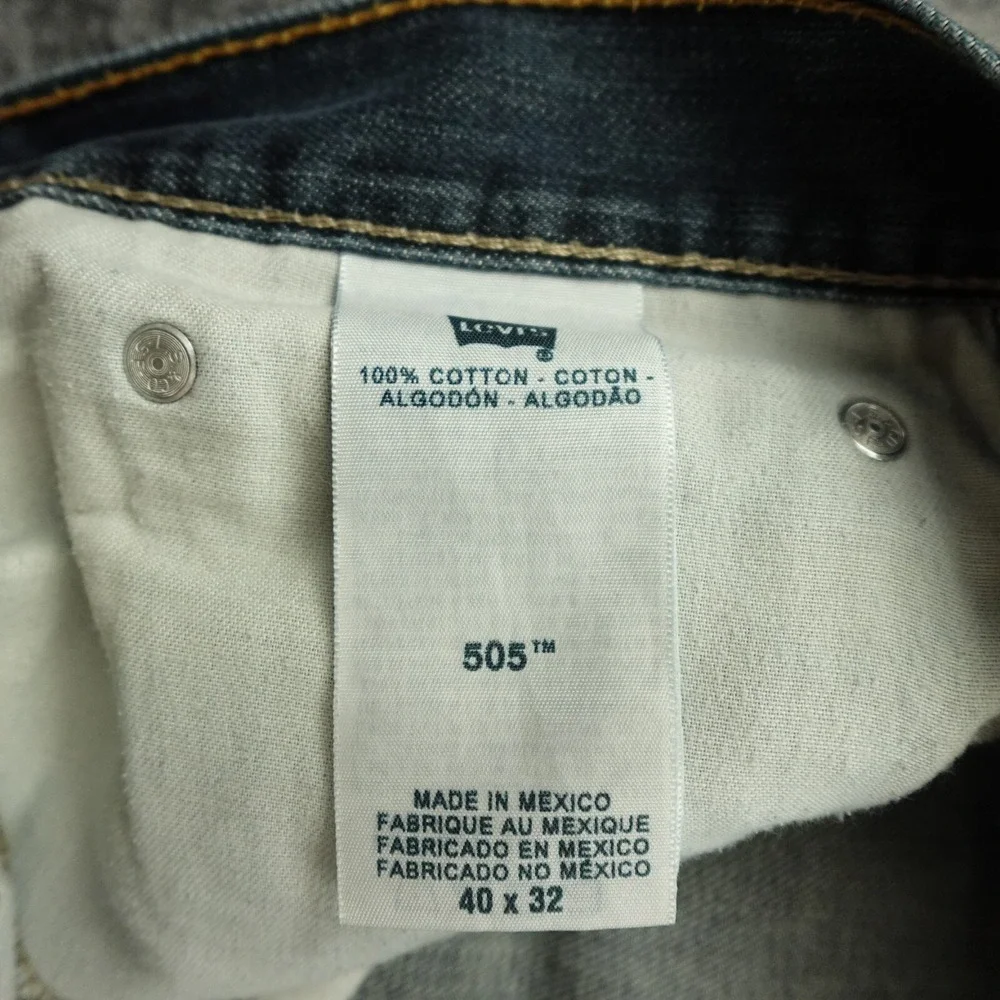 Levis‎ 505 Jeans Mens 40x32 Blue Denim Fume Red Tab Regular Fit Casual Straight